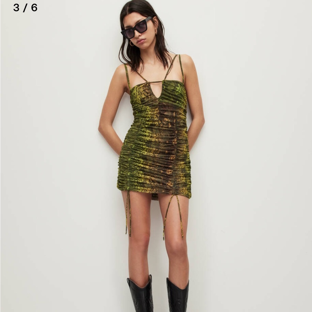 All Saints Ramona snakeskin mini dress in size 12